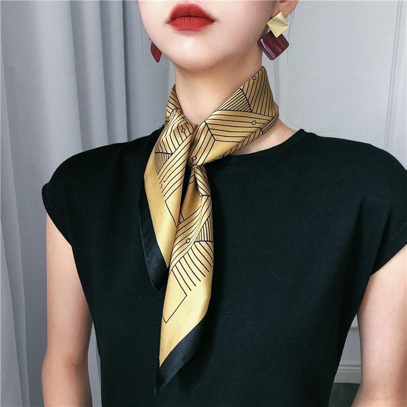 High-End Retro Korean-Style Silk Square Scarf: Versatile Fashion Accessory for Women
