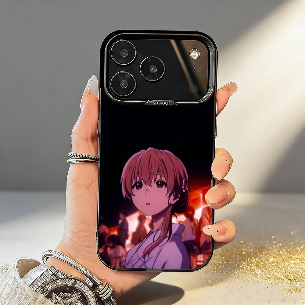 A Silent Voice - Shoko Nishimiya - Anime Movie Phone Case For iPhone17,16,15,14,13,12,11,Pro,MAX Gray Matte Silicone Black Cover