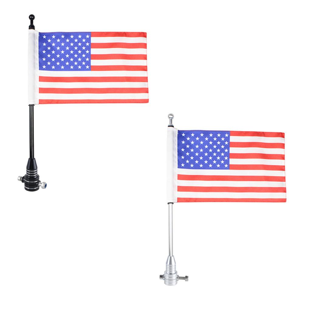 Support de mât de drapeau de moto Étagère à drapeau pour porte-bagages avec base réglable pour décoration de porte-bagages arrière