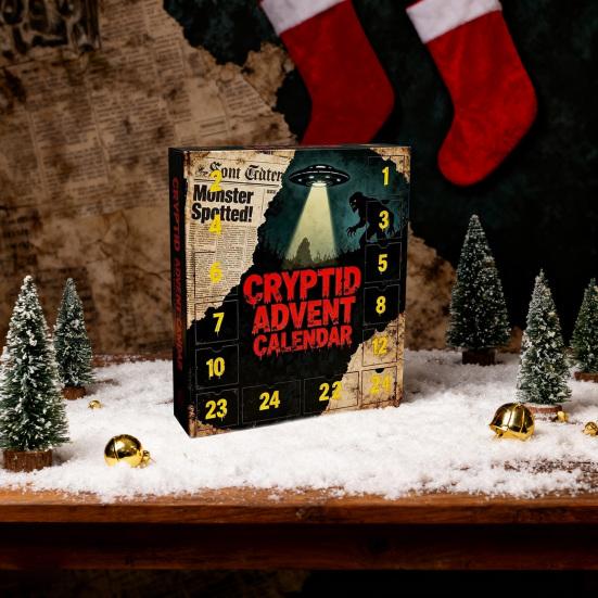 Kalendarz Adwentowy Kryptyda 2025 24 Dni Paranormalne Odliczanie Dekoracja Świąteczna z 24 Kolekcjonerskimi Ozdobami 2D/3D Mitycznych Stworzeń