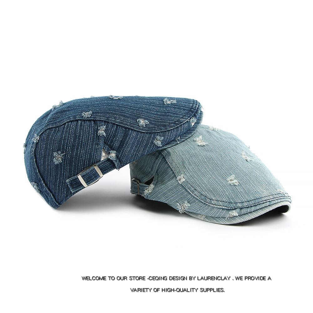 Denim Beret Unisex Rick Cap British Vintage Forward Cap