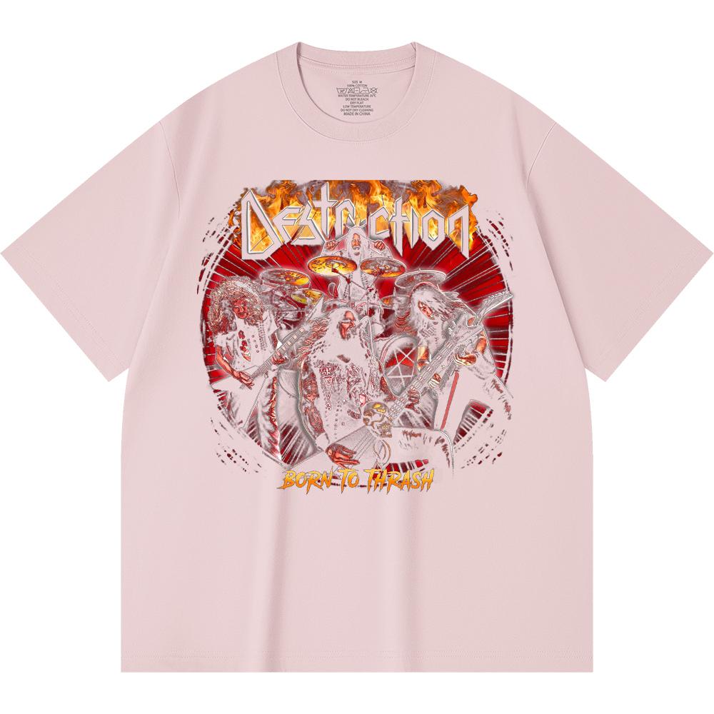 230 Gsm 100% Cotton Heavy Metal T-Shirt Rock Band Popular Music Print Unisex Heavy Cotton T Shirt