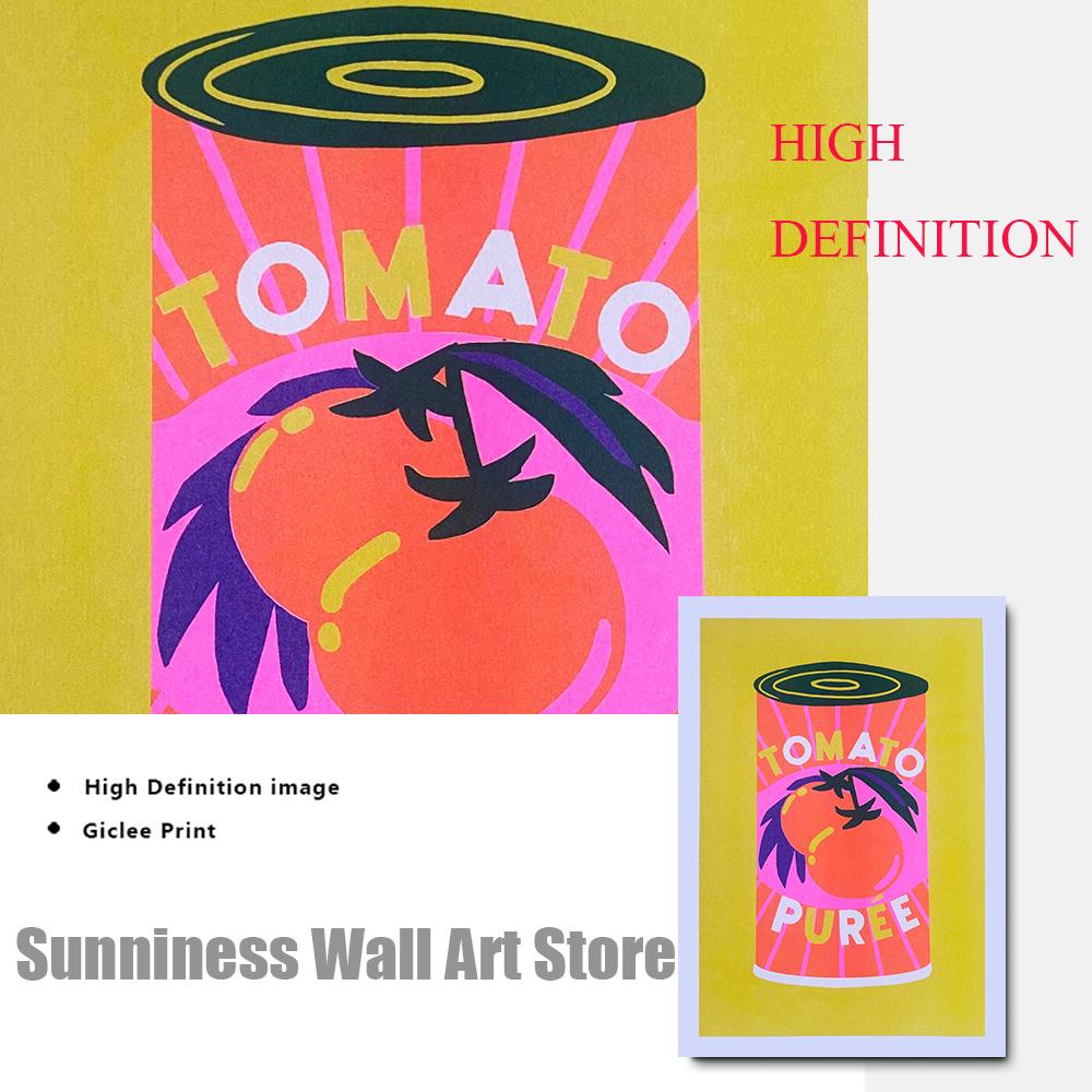 Japanese Hot Chilli Sauce Canned Tomato Wall Art Painting Nordic Poster And Print Risograph Pictures for Living Room Home Decor