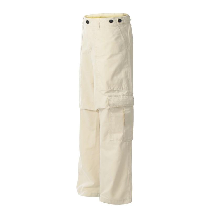 Men Women Unisex Streetwear Cargo Pants Loose Fit Pleated Cotton Blend Wide Leg Casual Trousers Fall