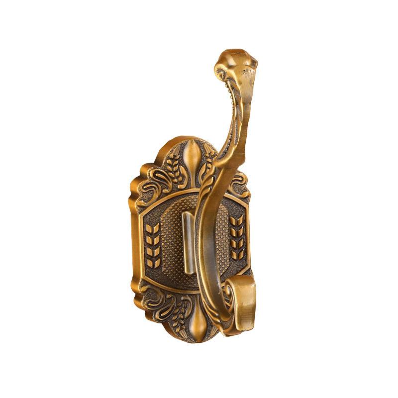 Tuqiu Antique Carved Bathroom Robe Hook Wall Hooks Aluminum Kitchen Towel Hook Black Key Hat Bag Hanger Holder Clothes Hook