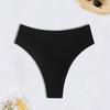 Damen einfarbiger Tanga-Bikinihose mit Kreuzrücken-Trägern Schwimmen Wassersport