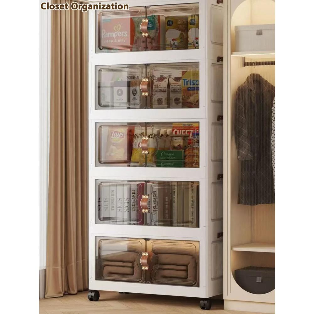 Faltbarer Aufbewahrungsschrank Wandmontage Klappbarer Spind Kompakter Organizer für Zuhause und Büro mit verstellbaren Regalen in Weiß/Grau