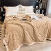 Contemporary Carved Velvet Bed Blanket Luxury 350g Thickened Autumn Winter Warm Blanket Machine Washable Multipurpose Comforter