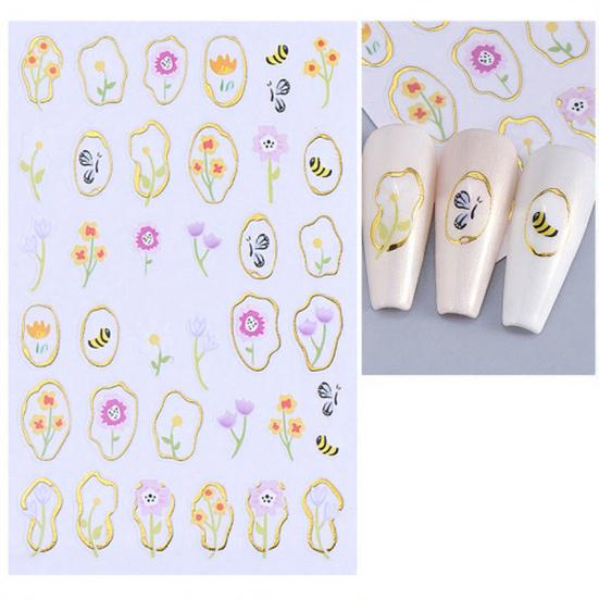 Floral Nail Art Stickers Self-adhesive Spring Summer Flower Pattern Women Manicure Decoration Decals Home Salon DIY Nail Supplies