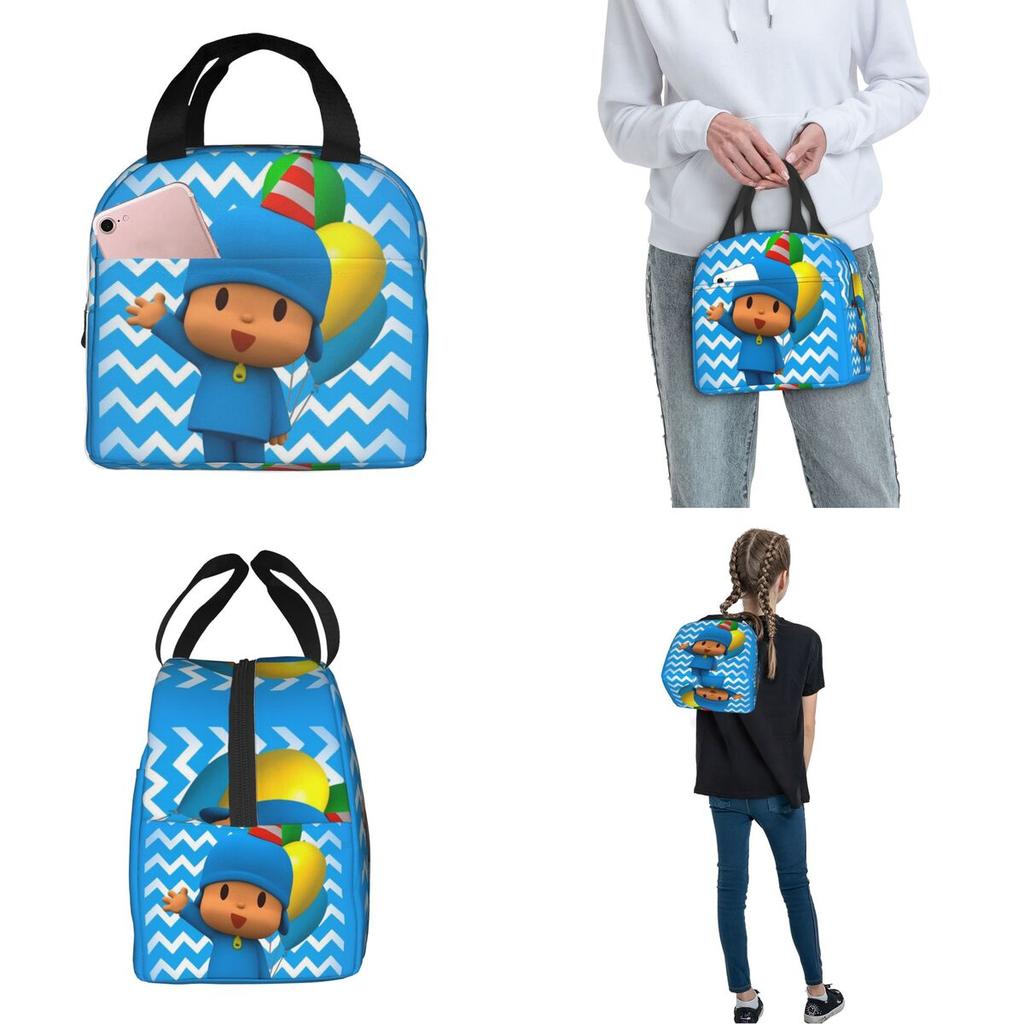 Pocoyoes Cartoon Comdy Insulated Lunch Bag Food Container Bags Portable Cooler Thermal Lunch Boxes For School Office