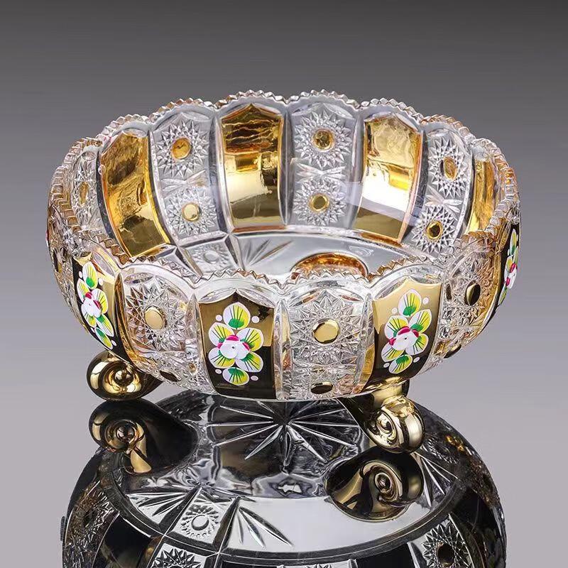 Flavinmci Crystal Glass Fruit Bowl