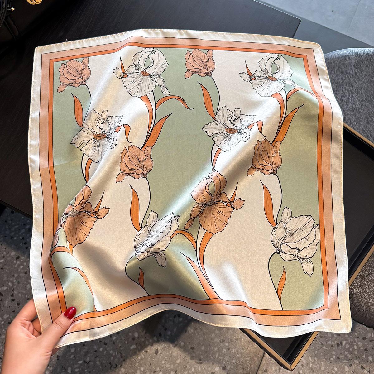 

100% Natural Silk Scarf Women Shawls Wraps Foulard Scarves Pashmina Neckerchief Female Hijab Bandana Fashion bufanda Real Silk 53x53cm