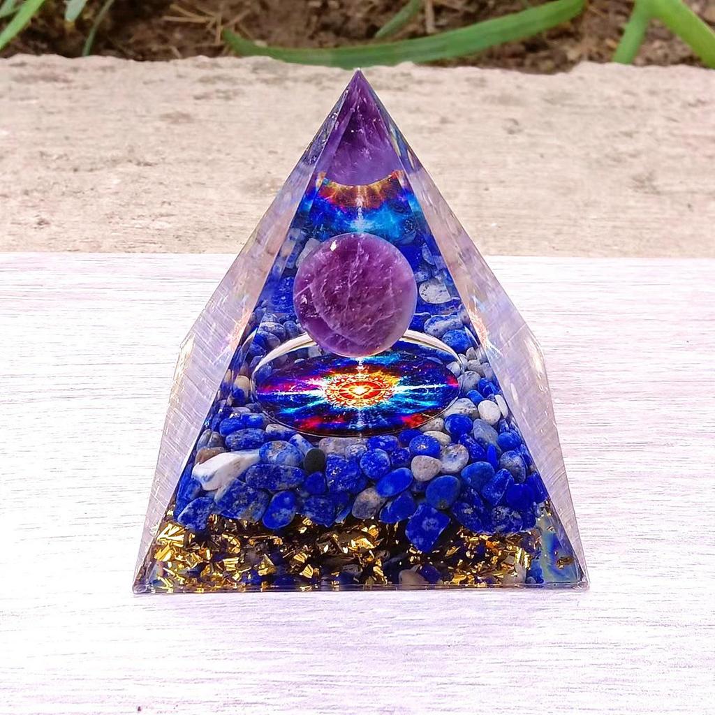 Crystal Stone Pyramid Resin Decor: Home, Office, Car Ornaments