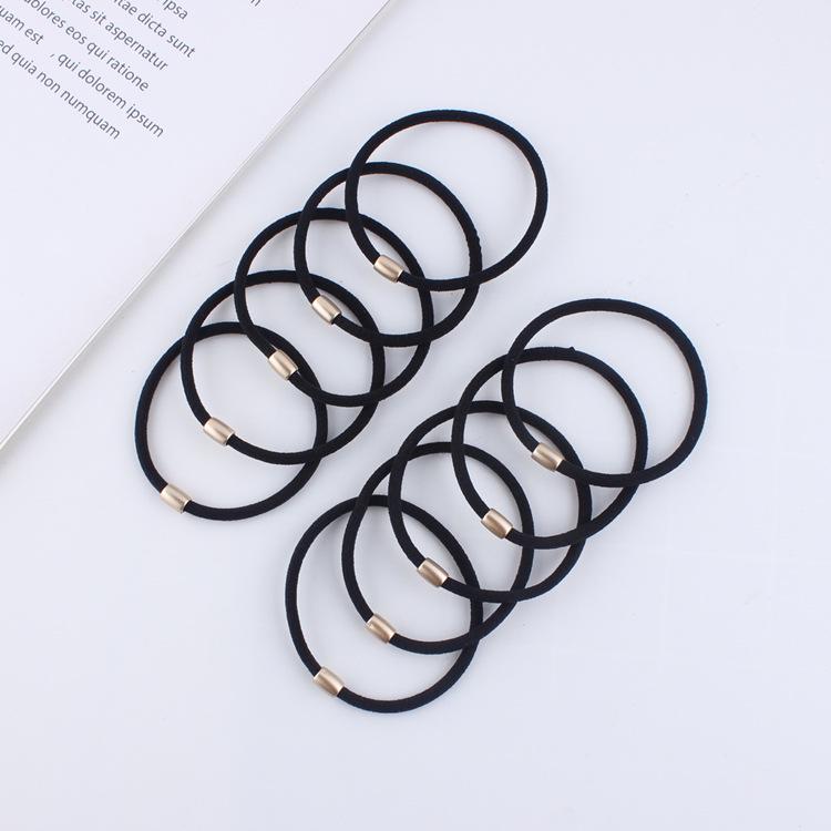 Durable Black Elastic Hair Tie - Seamless, Thick & Thin Options