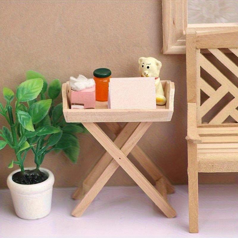 1/12 Scale Miniature Wooden Fruit/Dining/Tea Plate Tray Model Ornament - DIY Miniature Photography Props- Seasonal Decor - Perfect Gift