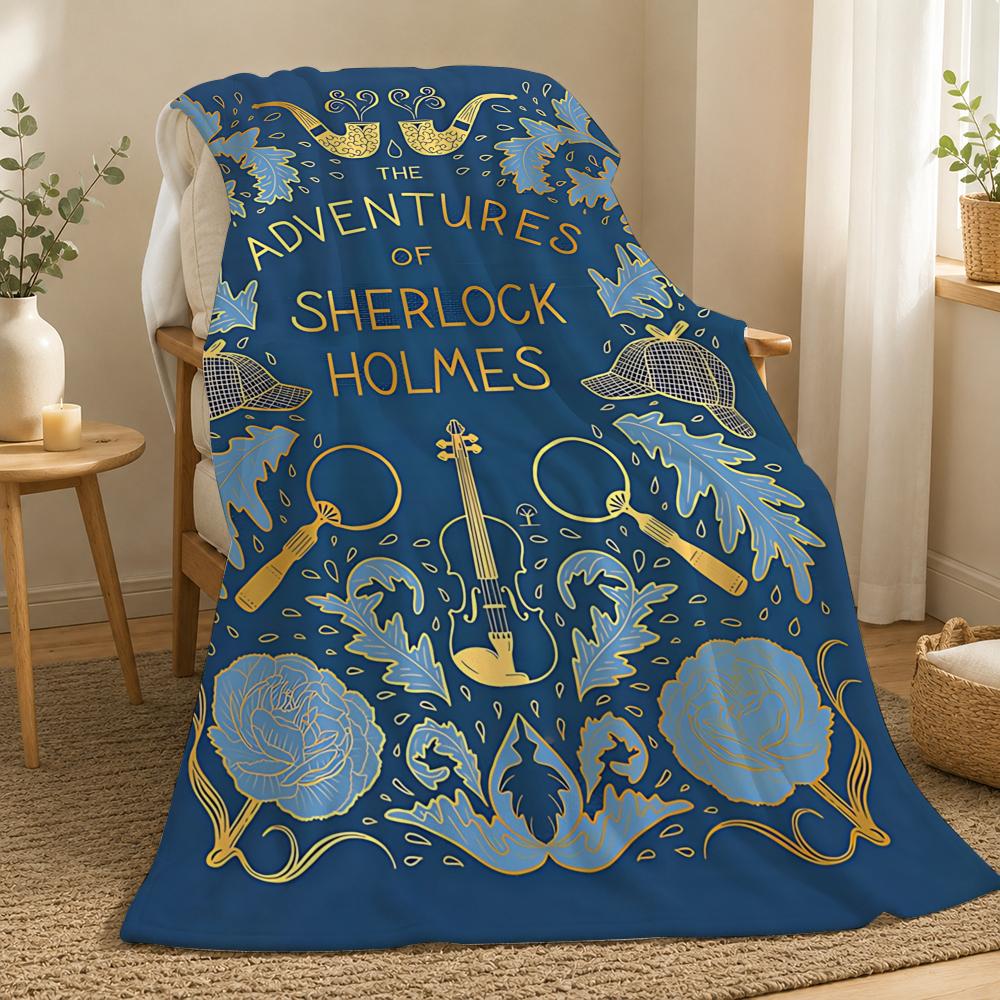 Sherlock Holmes Novel Character Throw 240g flannel blanket, suitable for sofas, beds, offices, exquisite gift blankets 75X95CM