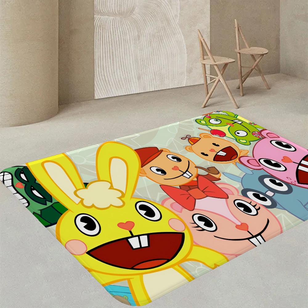 Happy Tree Friends Cartoon Floor Mat Rectangle Anti-slip Home Soft Badmat Front Door Indoor Outdoor Mat Welcome Doormat 40x60cm