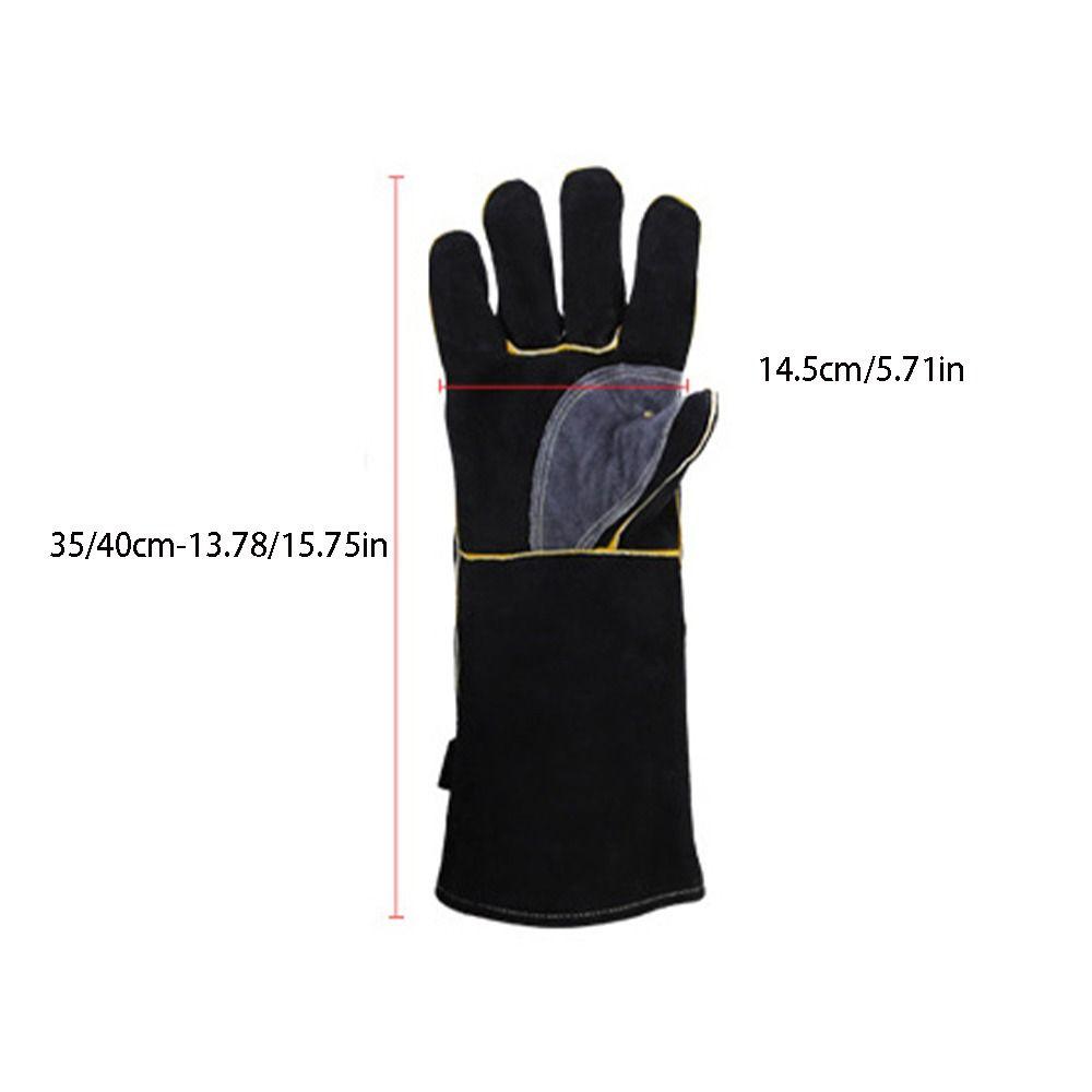 Leather Heat Resistant Gloves High Temperature Resistance Safety Gloves Welding Gloves Kitchen