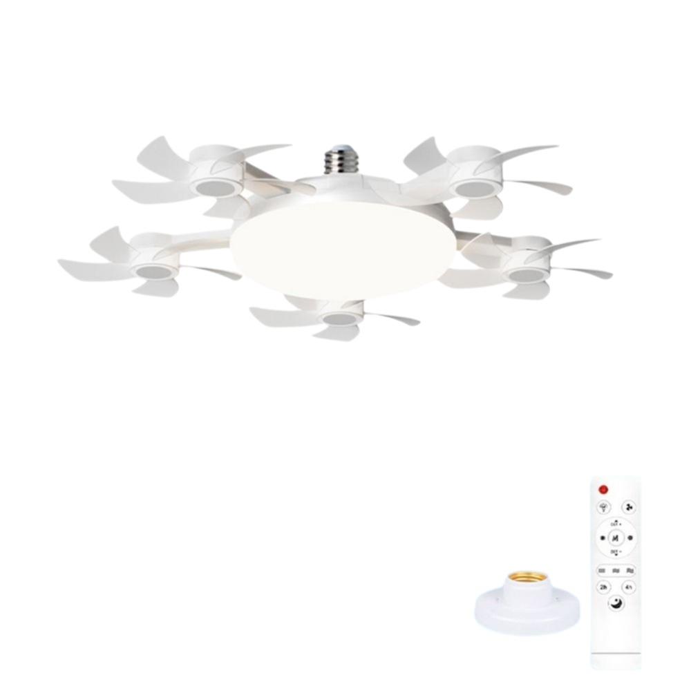 Wind Speed Adjustable Hanging Fan with LED Light 3 Lighting Modes Electric Cordless Fan Office