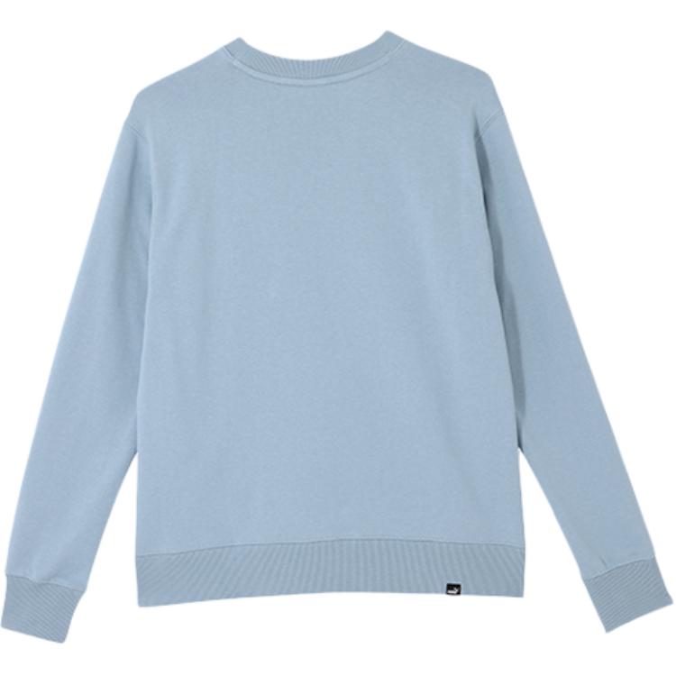 Puma Sports Lifestyle Series Solid Color Casual Round Neck Warm Loose Split Long Sleeve Sweatshirt Women Sweatshirt Light-Blue 686392-79