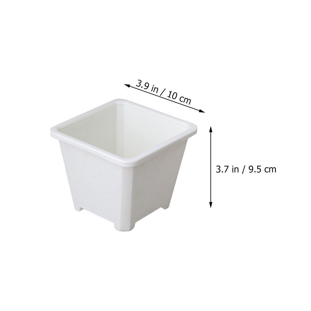 6Pcs Thickened Square Plastic Flower Pots for Succulents Indoor Plants Home Office Balcony Decor Gardening Planters Nursery
