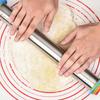 Easy to Clean Rolling Tool for Cookies Pin with Thickness Rings, Ergonomic Measurement Markings Kitchen Tool, Rust Resistant Metal Dough Non-Stick
