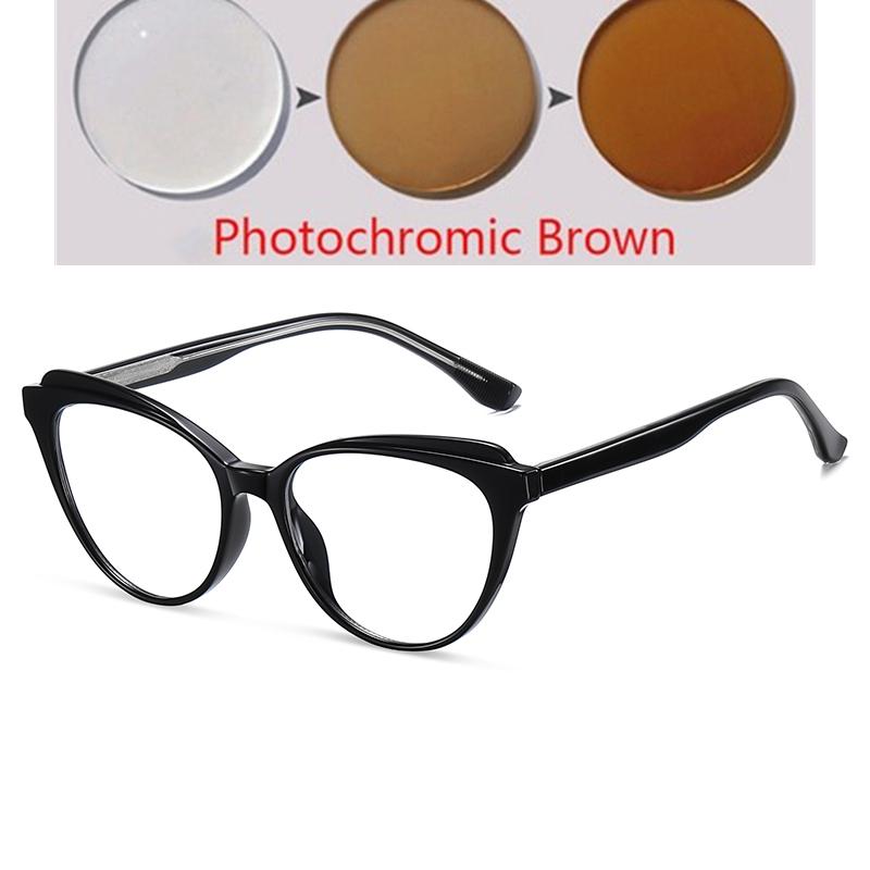 Blue Light Blocking Cat Eye Prescription Glasses For The Nearsighted Women Spring Hinge Short-Sight Eyewear 0 -0.5 -0.75 To -6.0