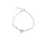 White copper Love Words Pink millennium rose cut love Words bracelet for women, full diamond heart, light luxury, niche and