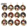 Living Room Ornament 12PCS Christmas Tree 2D Flat Pendant, Pearl Acrylic Art Kits, Bright Gift for Holiday Season Color Classic Patterns Party