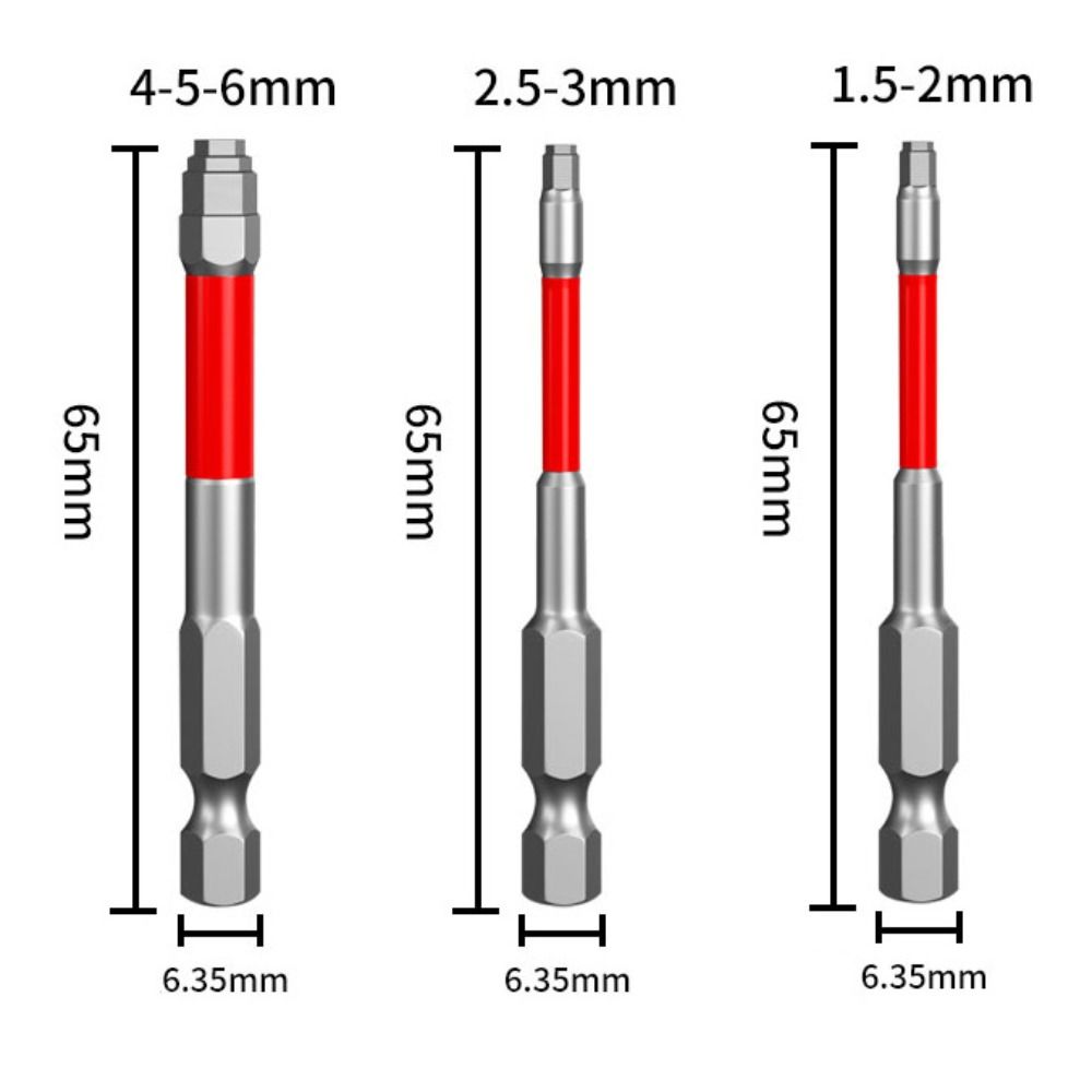 Magnetic Hexagonal Screwdriver Bit Pagoda-Shaped High Hardness Electric Screwdriver Bits S2 Alloy Steel Non-slip