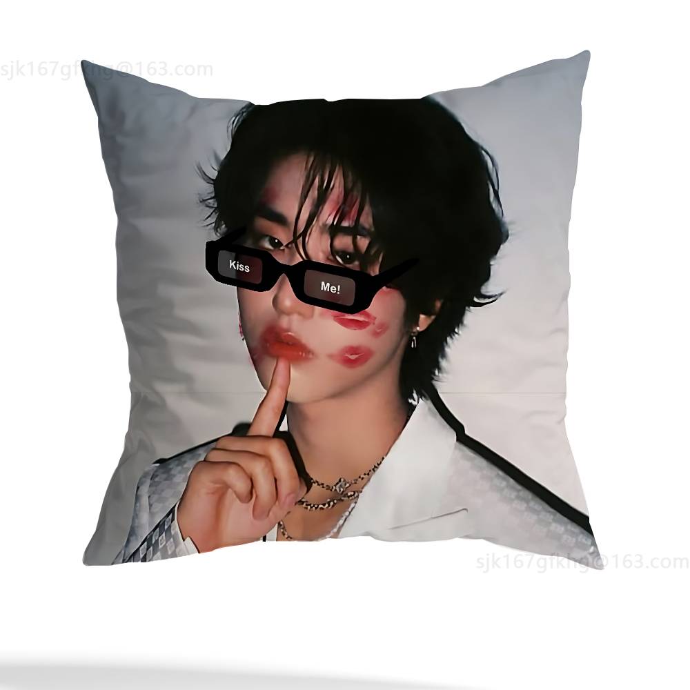 Pop Idol H-Han Ji-sung pillowcase casual style decoration, suitable for home decoration (excluding pillow core)