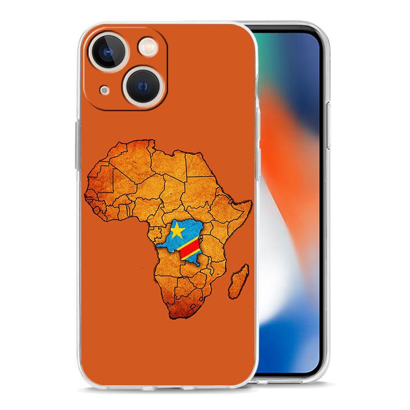 Congo Flag Luxury Transparent Phone Case For iPhone 15 14 13 12 Mini 11 Pro Max XS X XR SE 7 8 Plus Silicone Clear Cover