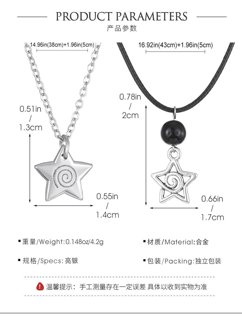 New Silver Color Star Necklaces Chain Pair of Celestial Best Friends Celestial Gift for Friend Long Necklaces Pendants Men Women