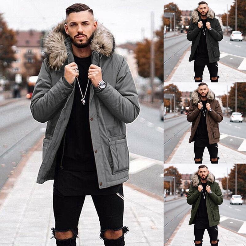Ultra-warm Men's Winter Parka Jacket With Luxurious Faux Fur Collar