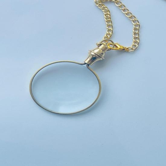 Solid Brass Magnifying Glass Pendant Miniature Steampunk Charm Birthday, Anniversary, Wedding Gift