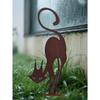 Outdoor Metal Cat Garden Statue Vintage Black Gothic Yard Ornament for Halloween Christmas Decor Iron Fence Sculpture Gift for Cat Lovers