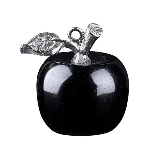 DIY Necklace Pendant Fruit Shape Natural Faux Crystal Pendant with Electroplated Silver Leaf Buckle 20mm Mini Ornament
