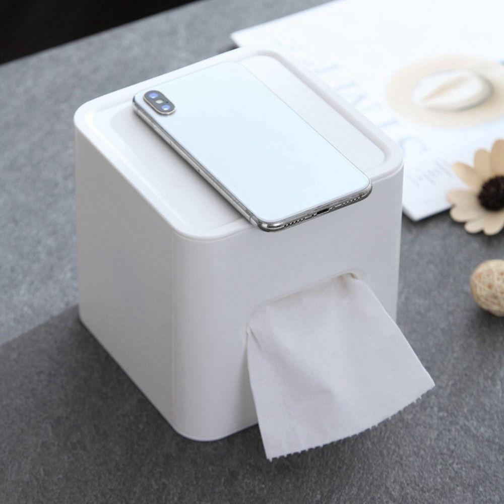 Simple Square Napkin Box Plastic Desktop Tissue Box Modern Tissue Storage Case  Dormitory