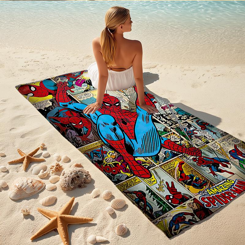 1Pc Spiderman Comic Panels Beach Towel, Quick Dry, Multi-Use for Beach Pool Gym Yoga Home Travel, Christmas, Halloween, Xmas Gift M928281