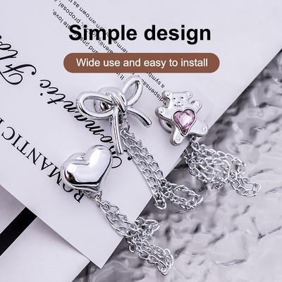 4/10 Pezzi Spille Magnetiche per Abbigliamento Clip Magnetiche Multifunzionali a Bottone con Catena per Fissare Orlo Gambe Pantaloni Lunghi Polsini Cardigan