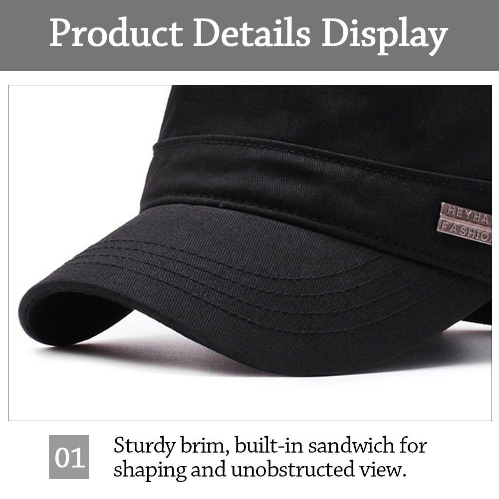 Fashion Anti-Uv Fishing Hat Casual Adjustable Sun Hat Cotton Breathable Flat Top Hat Spring Summer