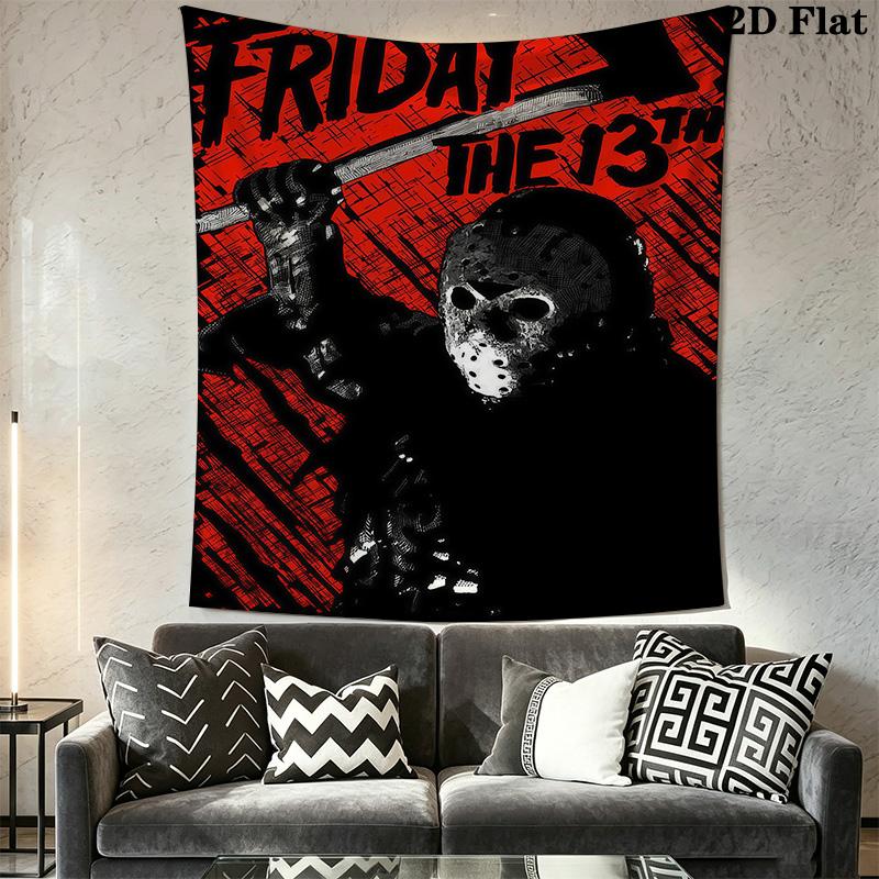 Horror Slasher Faces Tapestry Fashion Print Background Cloth Work Of Art Home Decor Background Wall Hanging Cloth