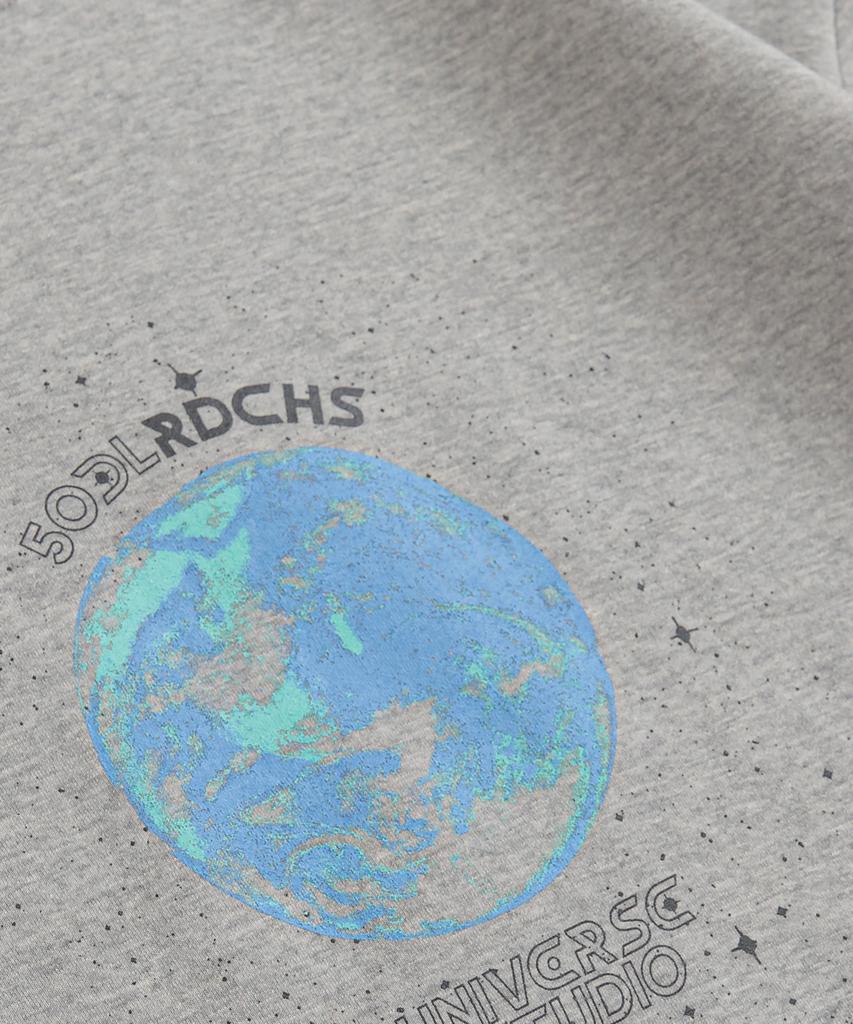 5OML Earth Logo Print Sweatshirt (Melan Grey)