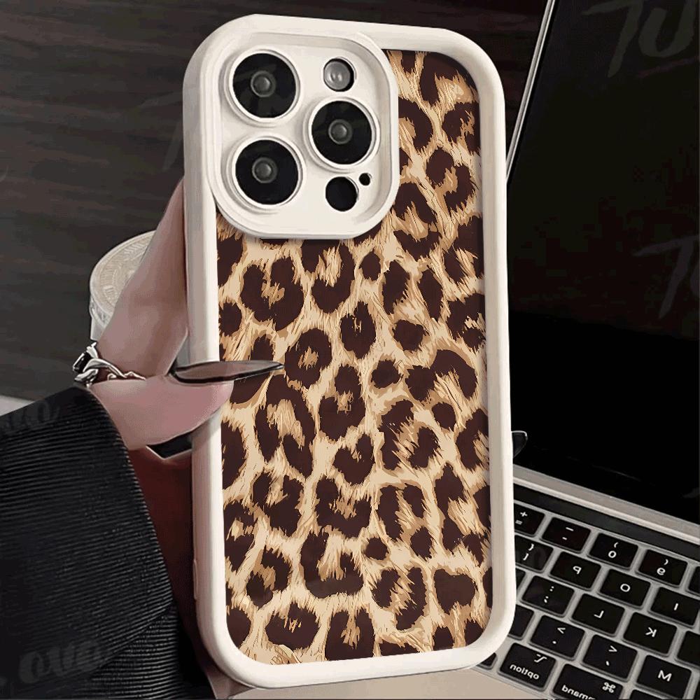 Brown Leopard Print Pattern Shockproof Phone Case for Xiaomi Redmi Note 14 13 12 11 10 9 8 7 Pro Anti-Slip Soft TPU Cover