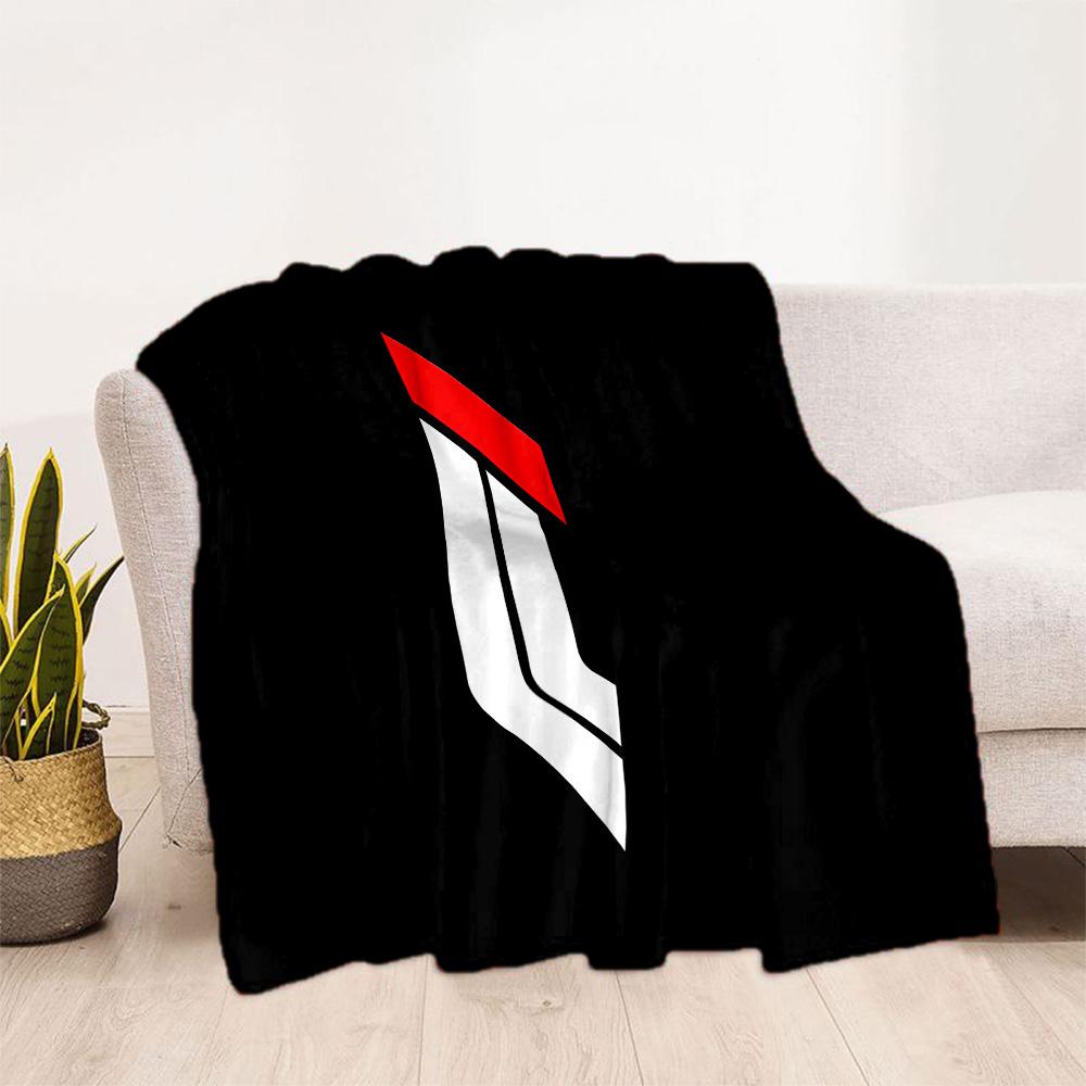 Bold White Logo Design Blanket Soft Warm Cozy Perfect for Sofa Bed Livingroom for All Occasions Stylish Decor Best Holiday Gift for Friends Family