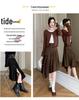 Elegant Suede Midi Skirt with Irregular Slit - Women's Autumn/Winter Fashion