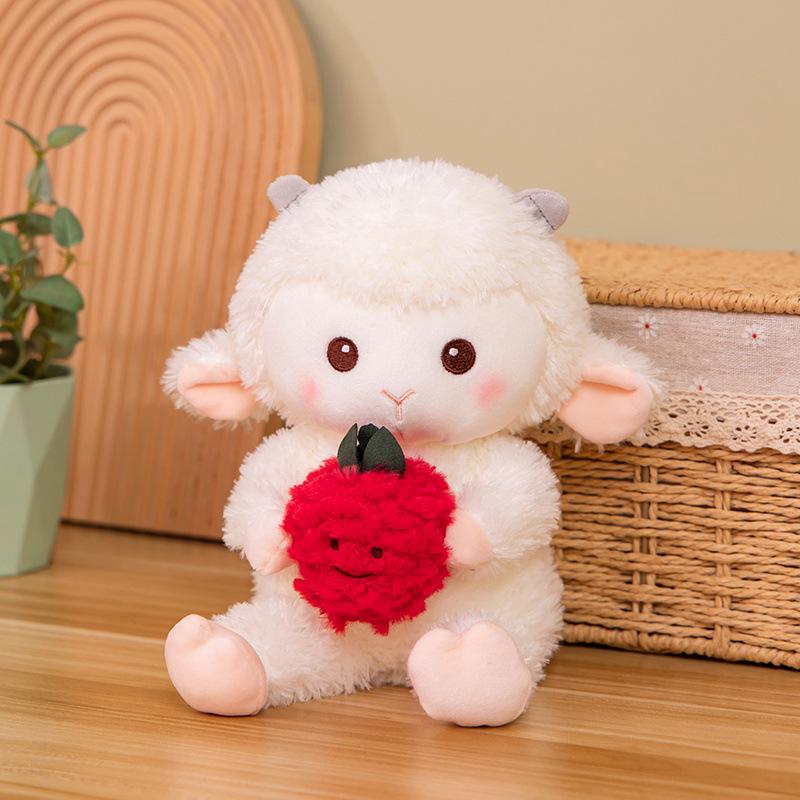 

Strawberry Scented Little Lamb Plush Toy - Super Soft Sleep Companion 33 cm