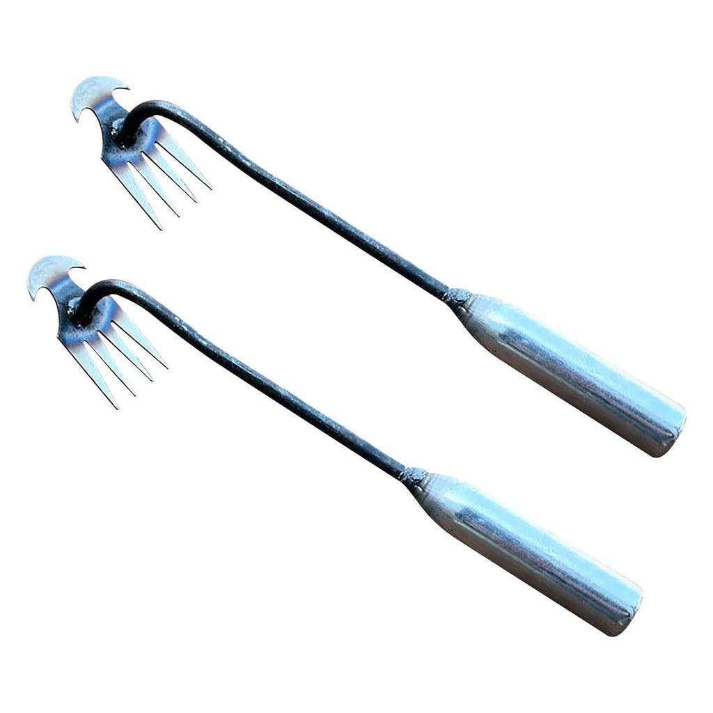 Hoe Weeding Artifact Uprooted Grass Tools Garden Hoe Rake Steel Farm Tools Small Hoe Loosen with 4 Teeth The Soil Wild Vegetable