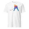 Abstraktes Buntes Silhouette Eishockeyspieler Unisex T-Shirt | Grafik T-Shirt