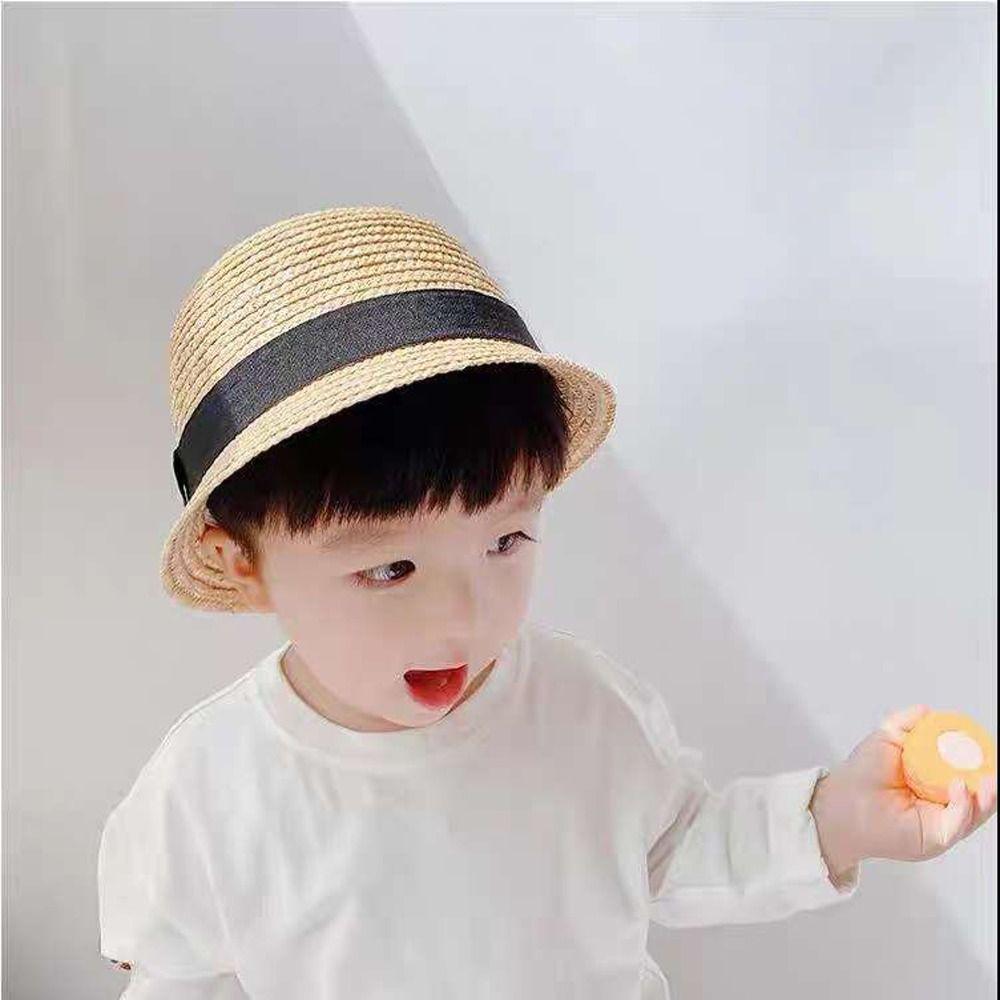 

Wide Brim Panama Cap Baby Outdoor Hat Kids Straw Hat Korean Style Cap Children Sun Visor Hat